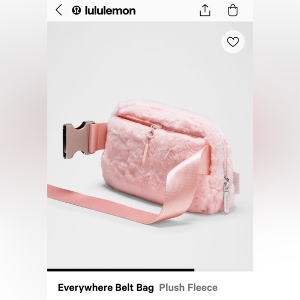NWT Lululemon Plush Fleece Everywhere Belt Bag Silver Metal Strawberry Milkshake